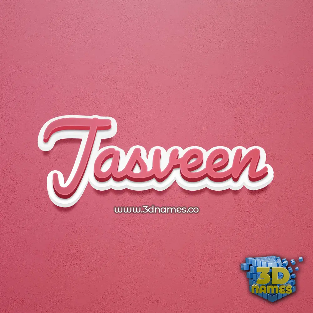 jasveen in Red Scribble style - 3D name wallpaper