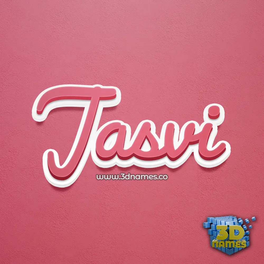 jasvi in Red Scribble style - 3D name wallpaper