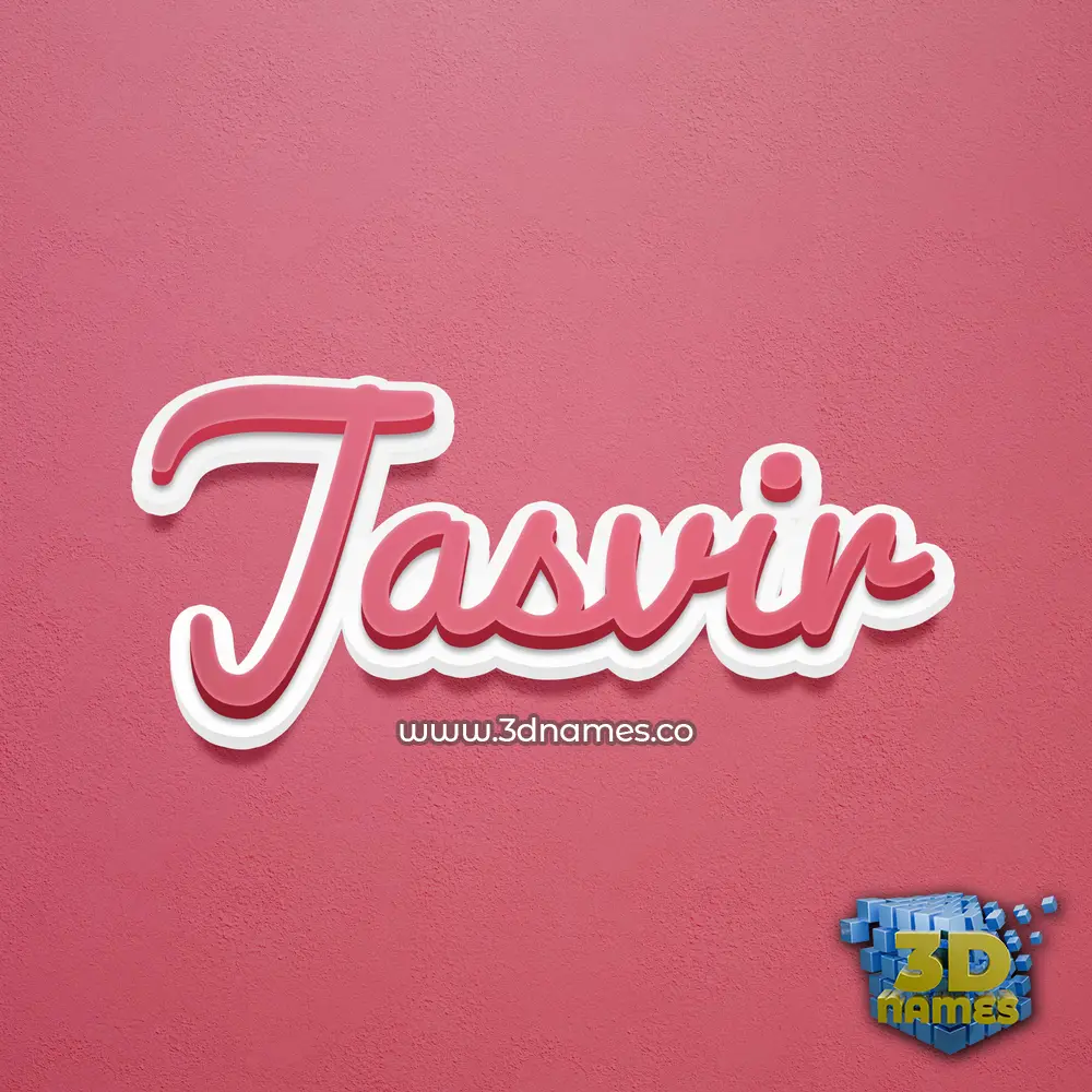 jasvir in Red Scribble style - 3D name wallpaper