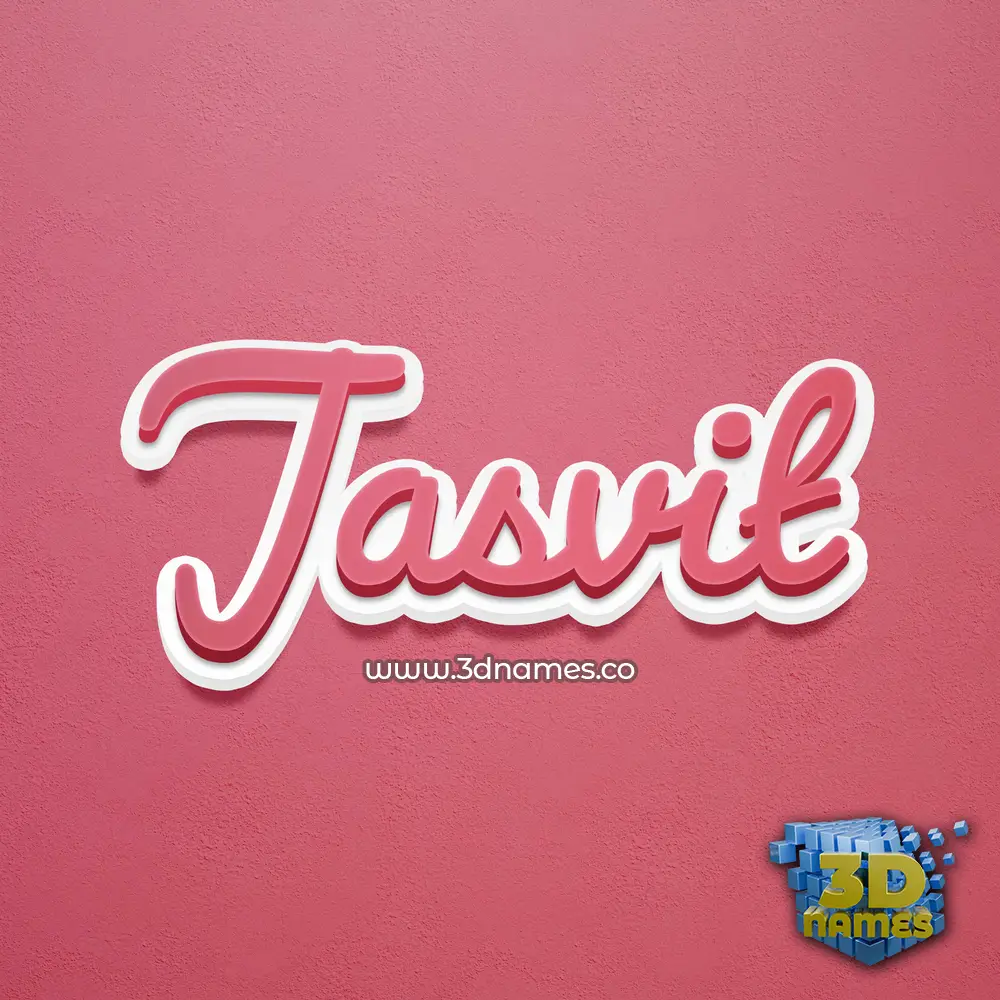 jasvit in Red Scribble style - 3D name wallpaper