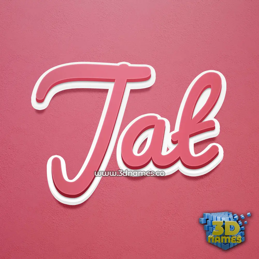 jat in Red Scribble style - 3D name wallpaper