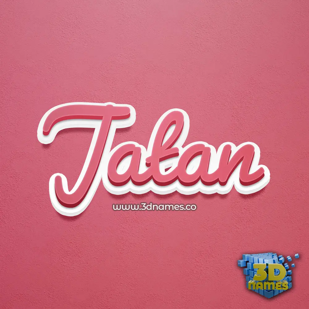 jatan in Red Scribble style - 3D name wallpaper