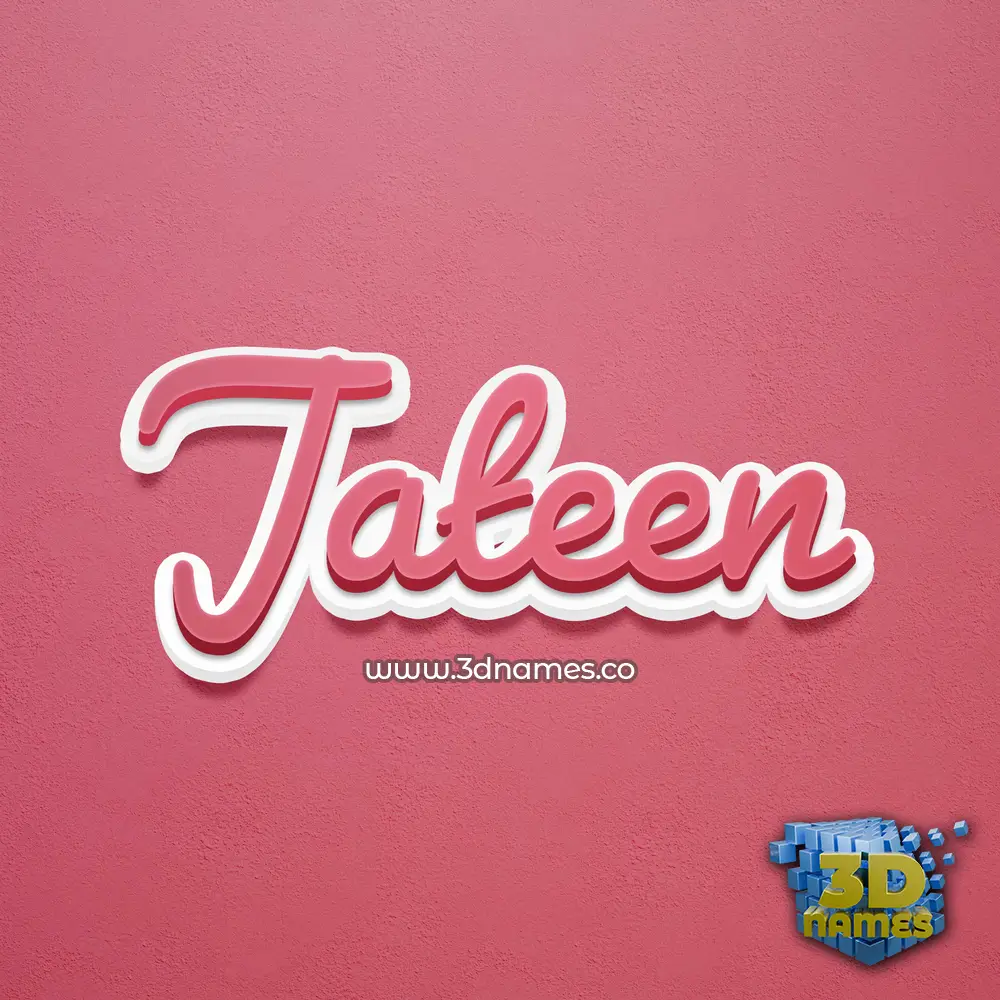 jateen in Red Scribble style - 3D name wallpaper