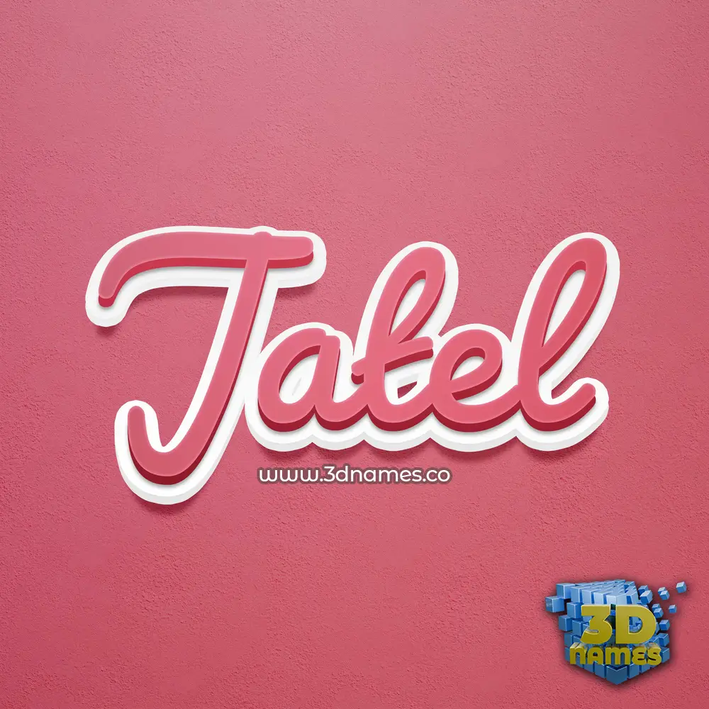 jatel in Red Scribble style - 3D name wallpaper