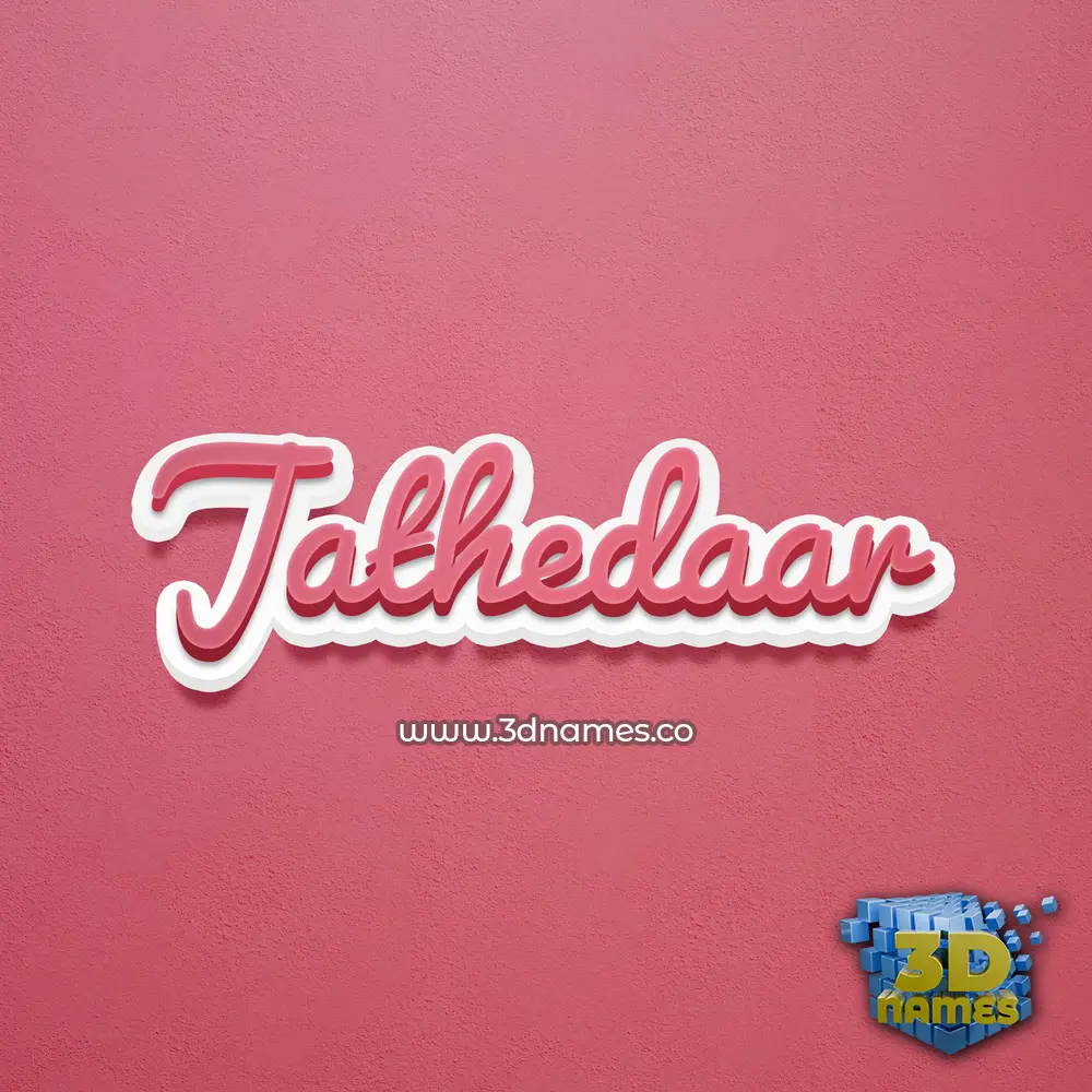 jathedaar in Red Scribble style - 3D name wallpaper
