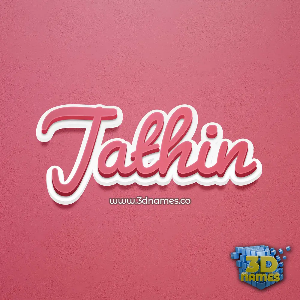 jathin in Red Scribble style - 3D name wallpaper