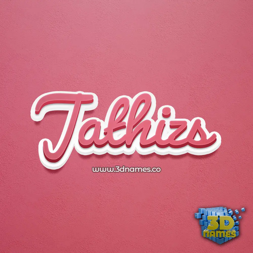 jathizs in Red Scribble style - 3D name wallpaper