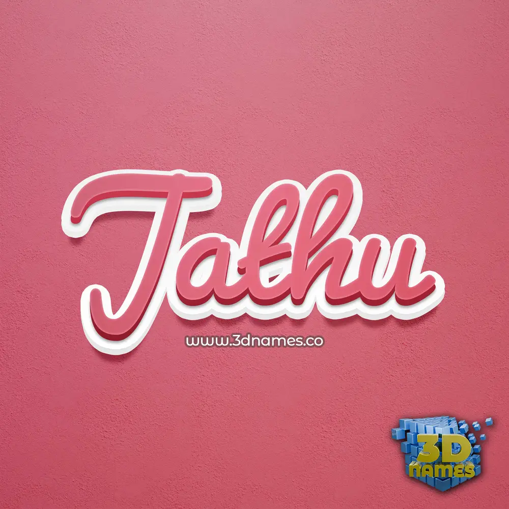 jathu in Red Scribble style - 3D name wallpaper
