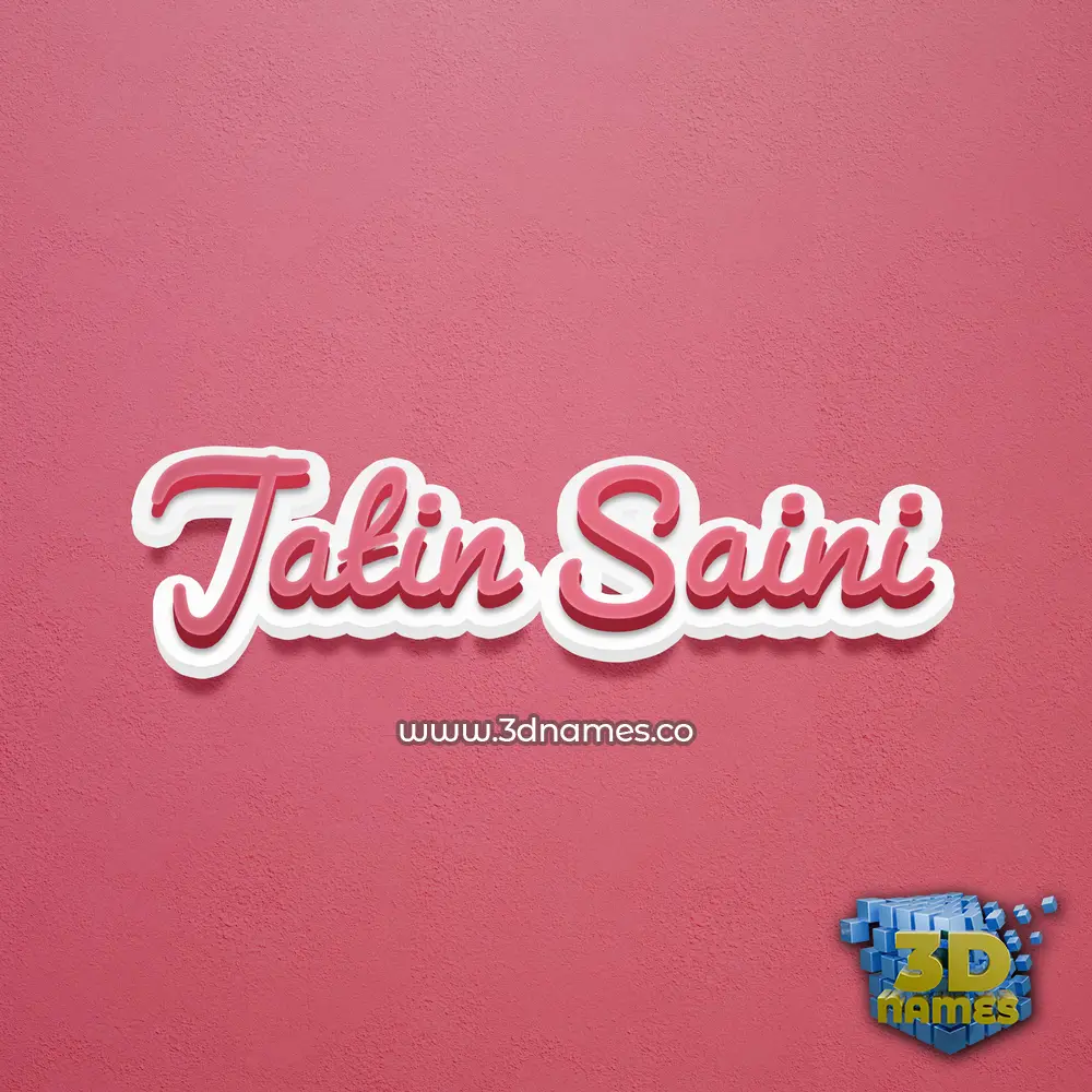 jatin saini in Red Scribble style - 3D name wallpaper