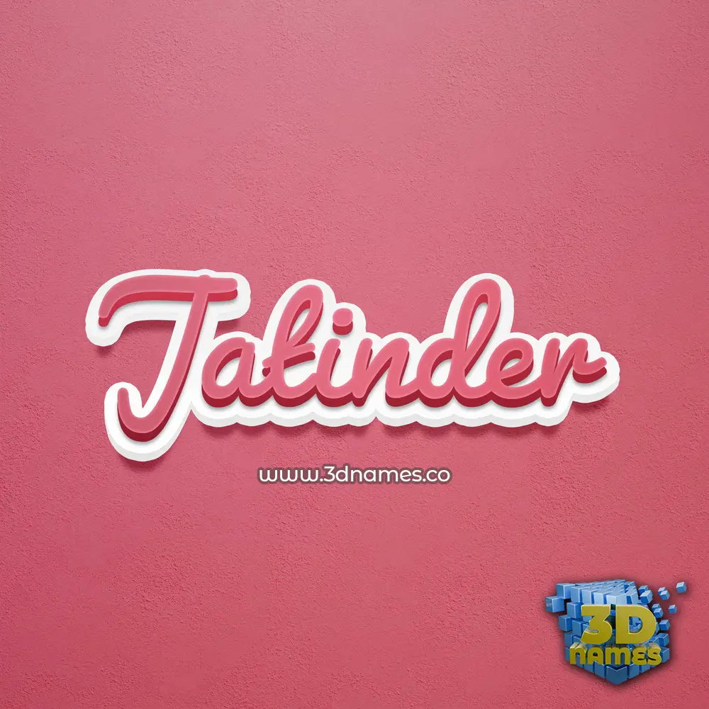 jatinder in Red Scribble style - 3D name wallpaper