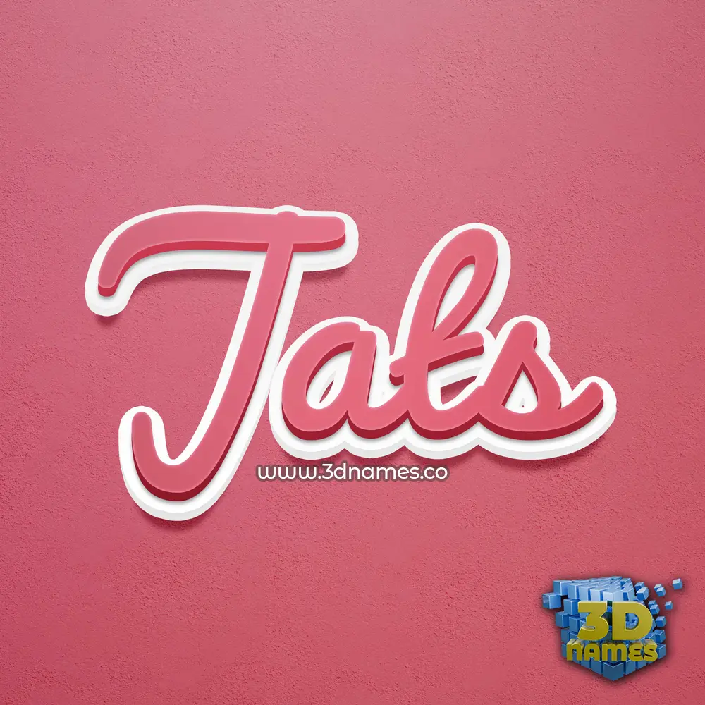 jats in Red Scribble style - 3D name wallpaper