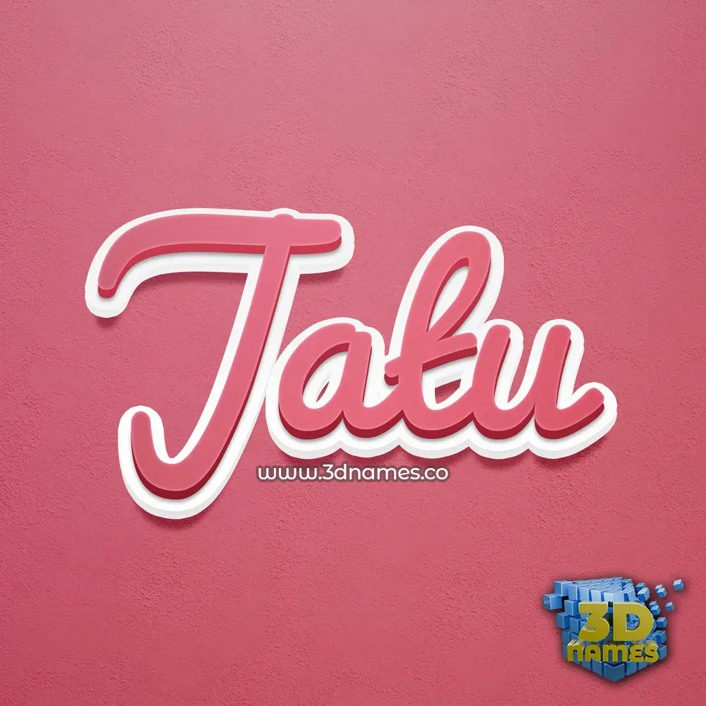 jatu in Red Scribble style - 3D name wallpaper