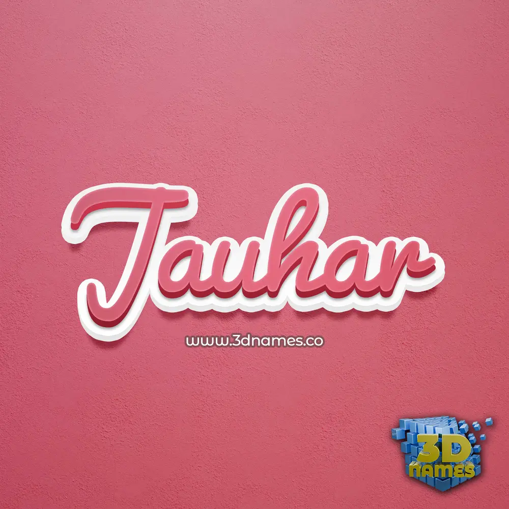 jauhar in Red Scribble style - 3D name wallpaper