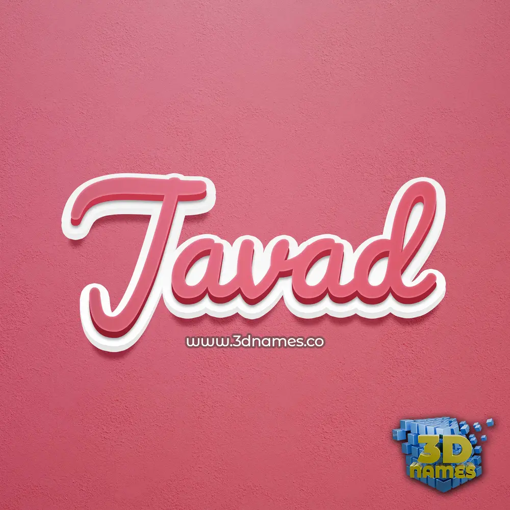 javad in Red Scribble style - 3D name wallpaper