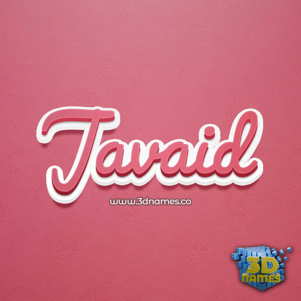 javaid in Red Scribble style - 3D name wallpaper