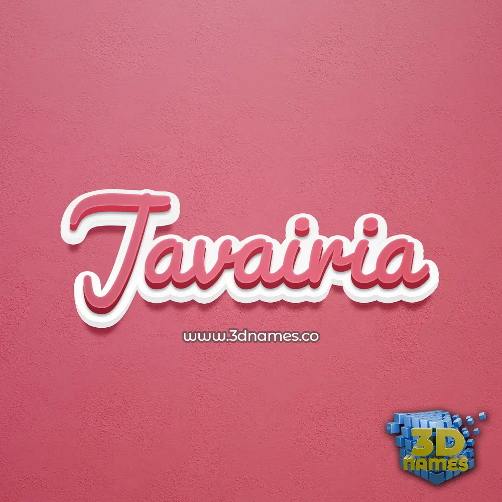 javairia in Red Scribble style - 3D name wallpaper