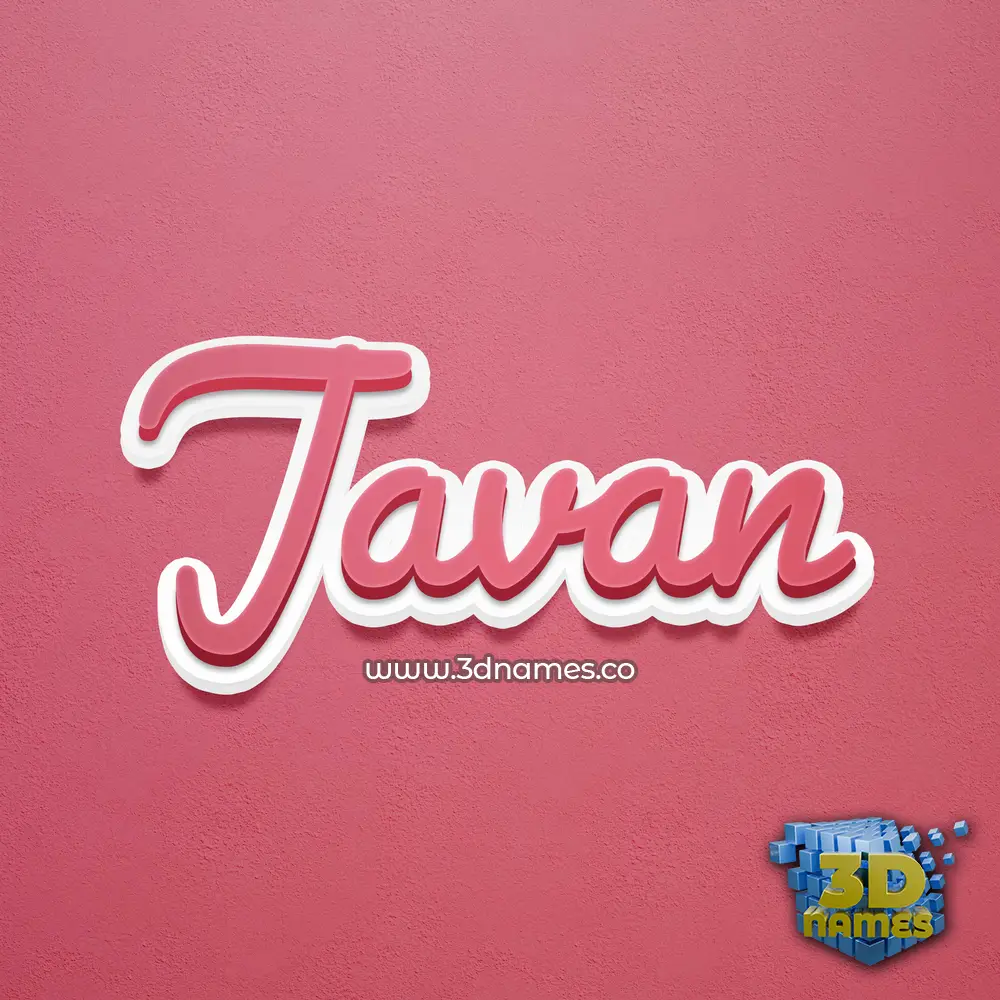 javan in Red Scribble style - 3D name wallpaper