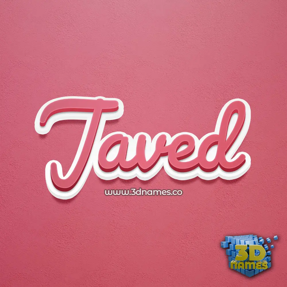 javed in Red Scribble style - 3D name wallpaper