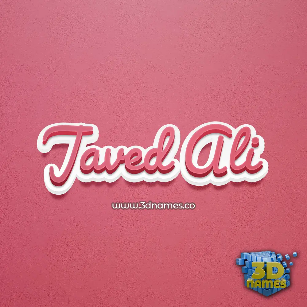 javed ali in Red Scribble style - 3D name wallpaper