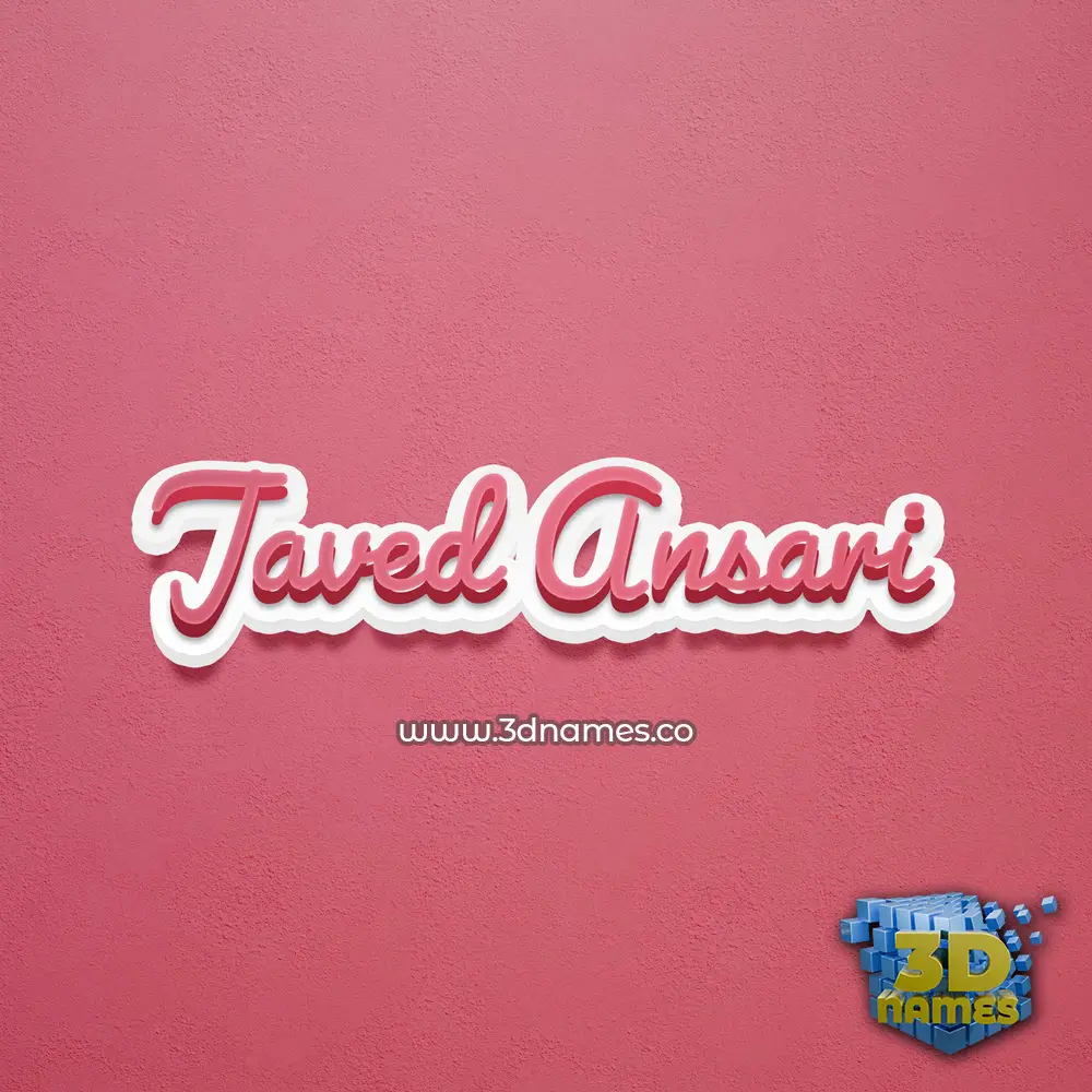 javed ansari in Red Scribble style - 3D name wallpaper