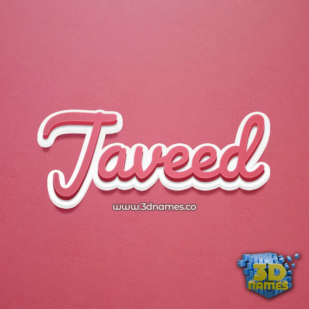 javeed in Red Scribble style - 3D name wallpaper