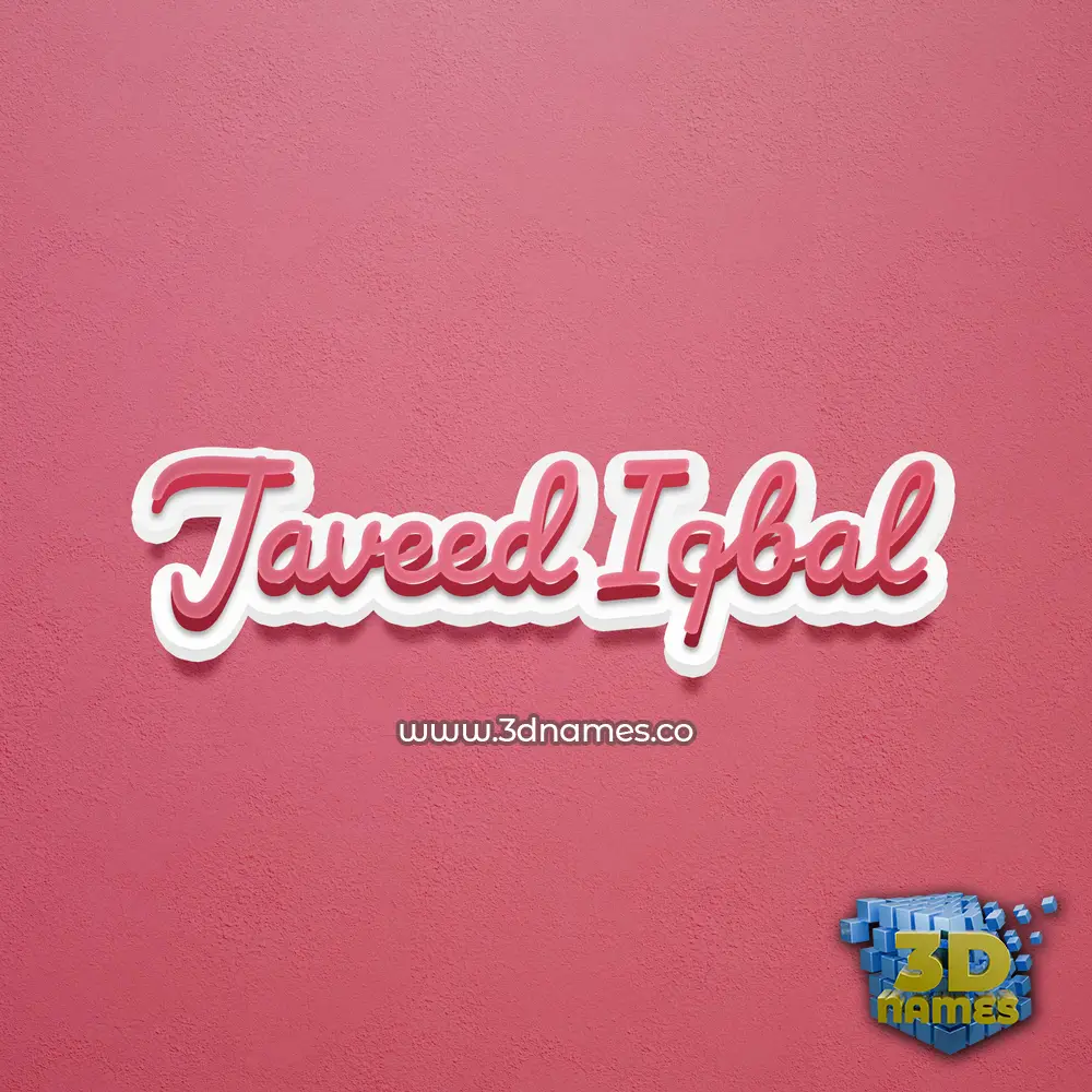 javeed iqbal in Red Scribble style - 3D name wallpaper
