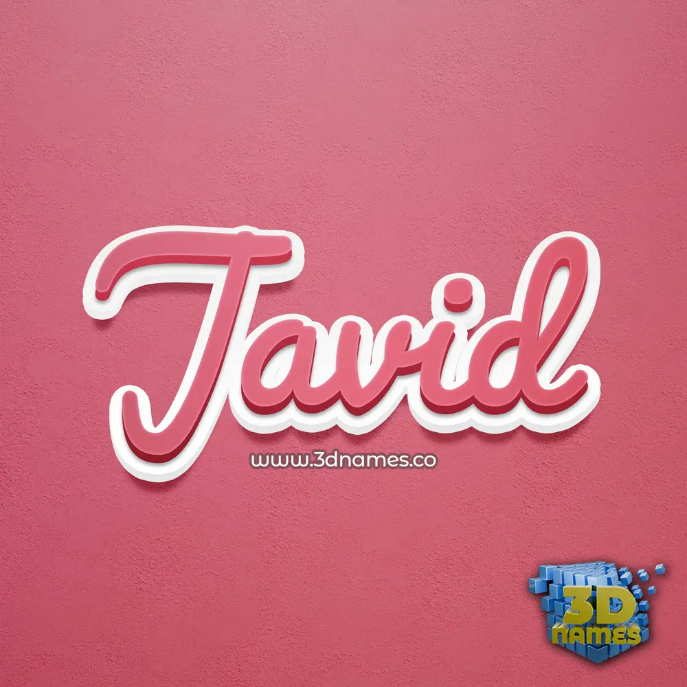javid in Red Scribble style - 3D name wallpaper