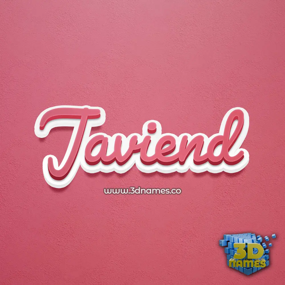 javiend in Red Scribble style - 3D name wallpaper