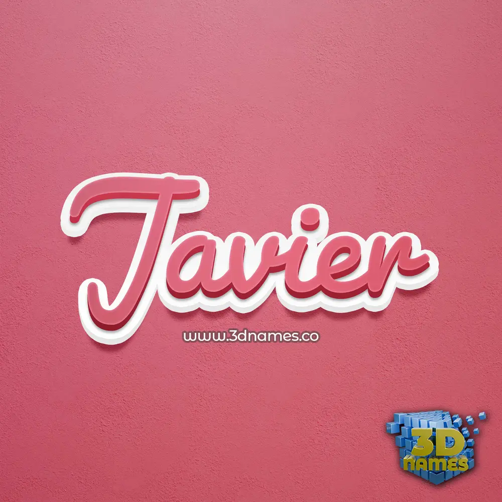 javier in Red Scribble style - 3D name wallpaper