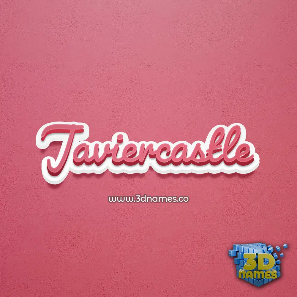 javiercastle in Red Scribble style - 3D name wallpaper
