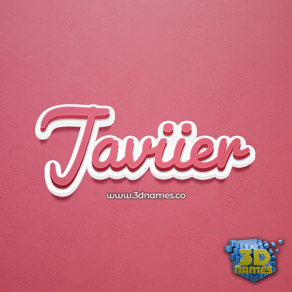 javiier in Red Scribble style - 3D name wallpaper