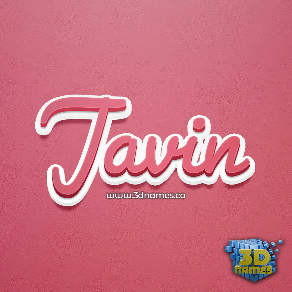 javin in Red Scribble style - 3D name wallpaper