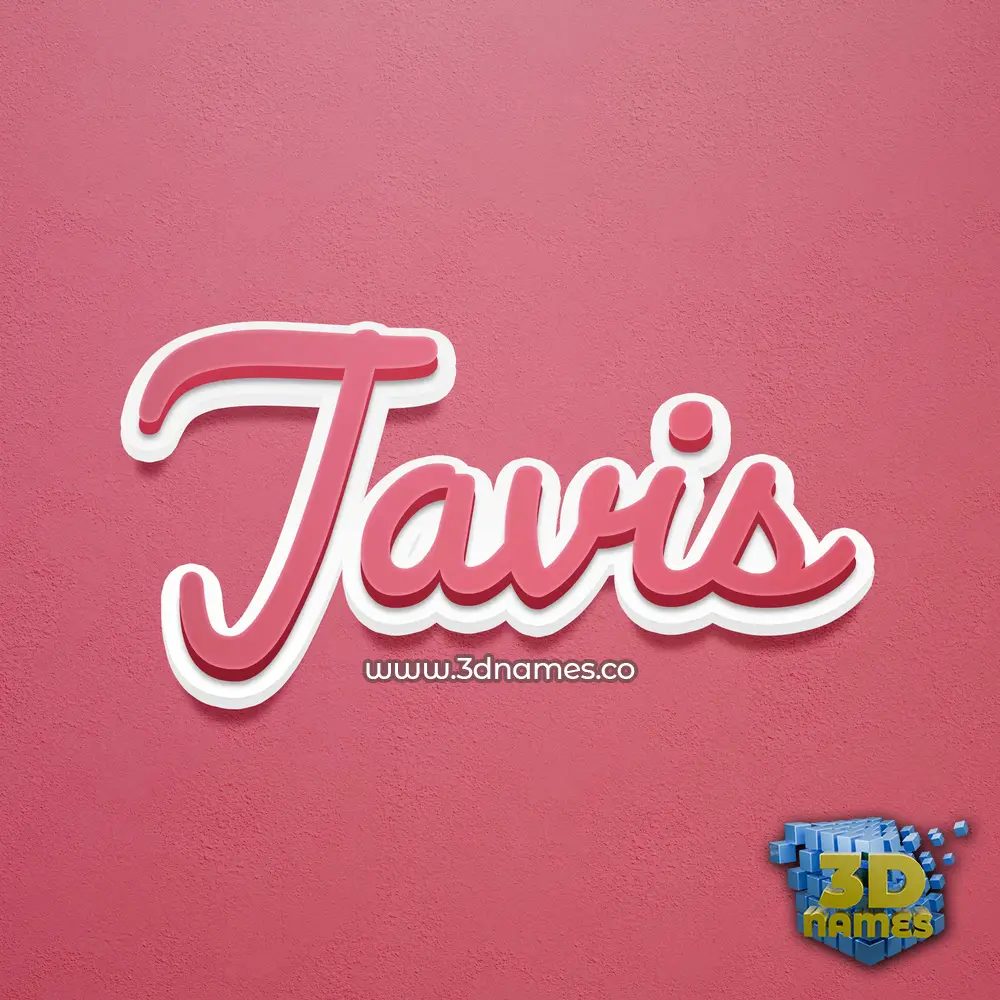 javis in Red Scribble style - 3D name wallpaper