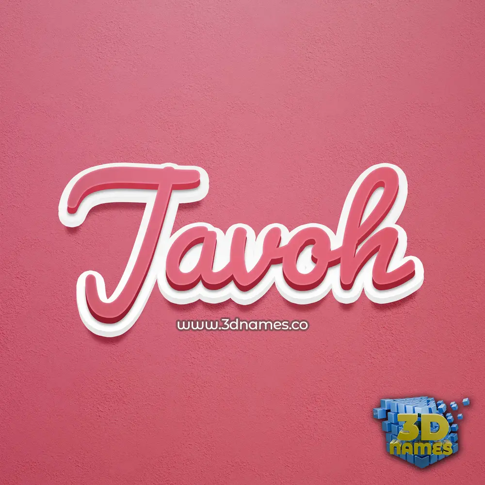javoh in Red Scribble style - 3D name wallpaper
