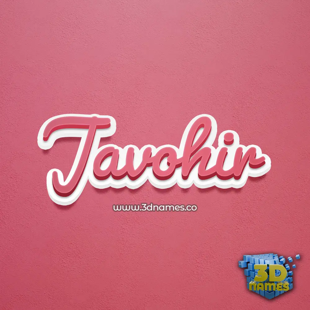 javohir in Red Scribble style - 3D name wallpaper