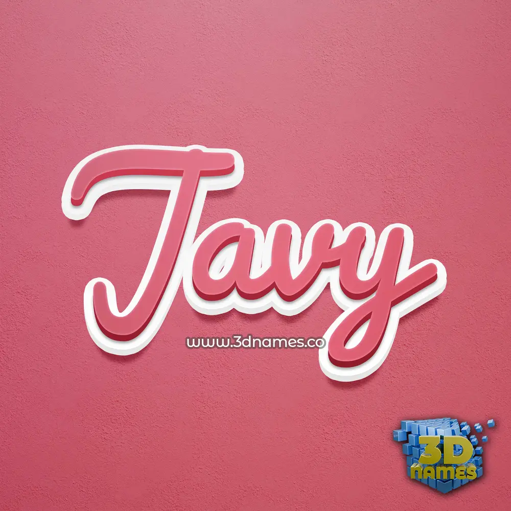 javy in Red Scribble style - 3D name wallpaper