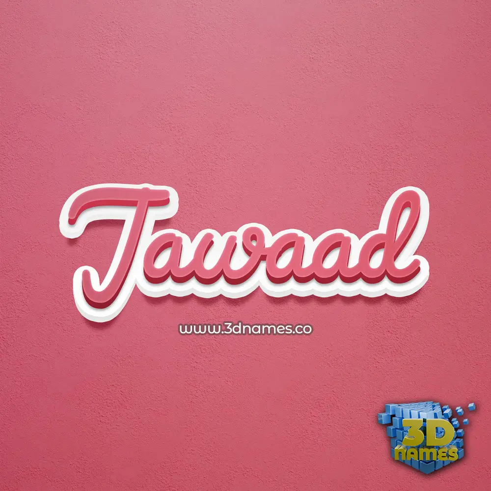 jawaad in Red Scribble style - 3D name wallpaper