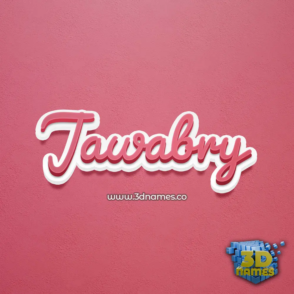jawabry in Red Scribble style - 3D name wallpaper