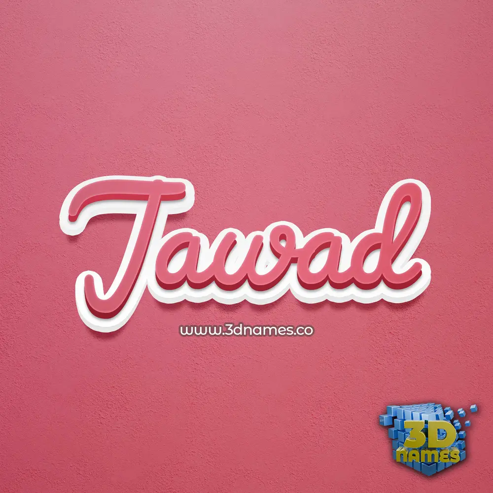 jawad in Red Scribble style - 3D name wallpaper