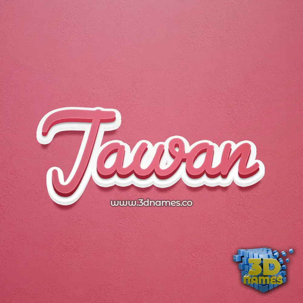 jawan in Red Scribble style - 3D name wallpaper