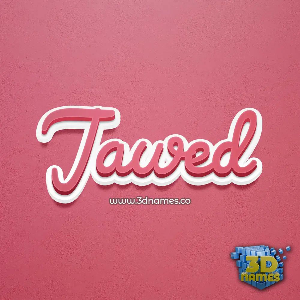 jawed in Red Scribble style - 3D name wallpaper