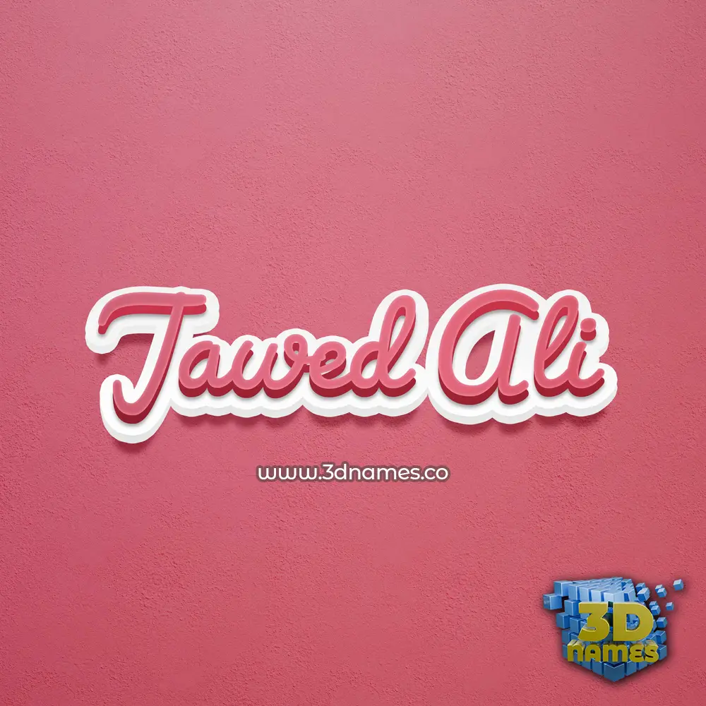 jawed ali in Red Scribble style - 3D name wallpaper