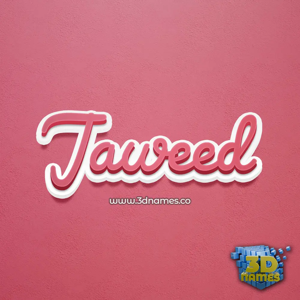 jaweed in Red Scribble style - 3D name wallpaper