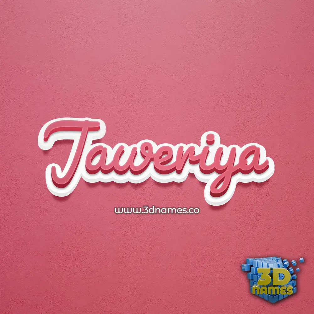jaweriya in Red Scribble style - 3D name wallpaper