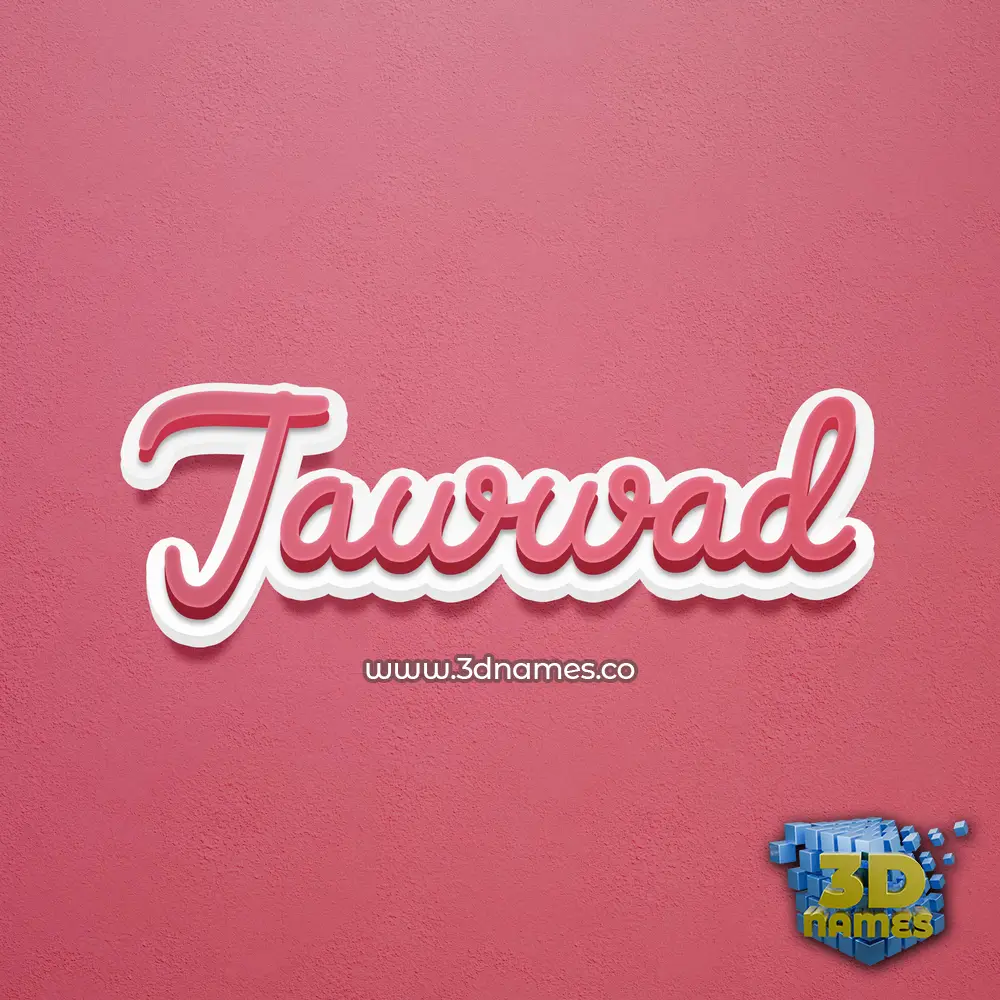 jawwad in Red Scribble style - 3D name wallpaper