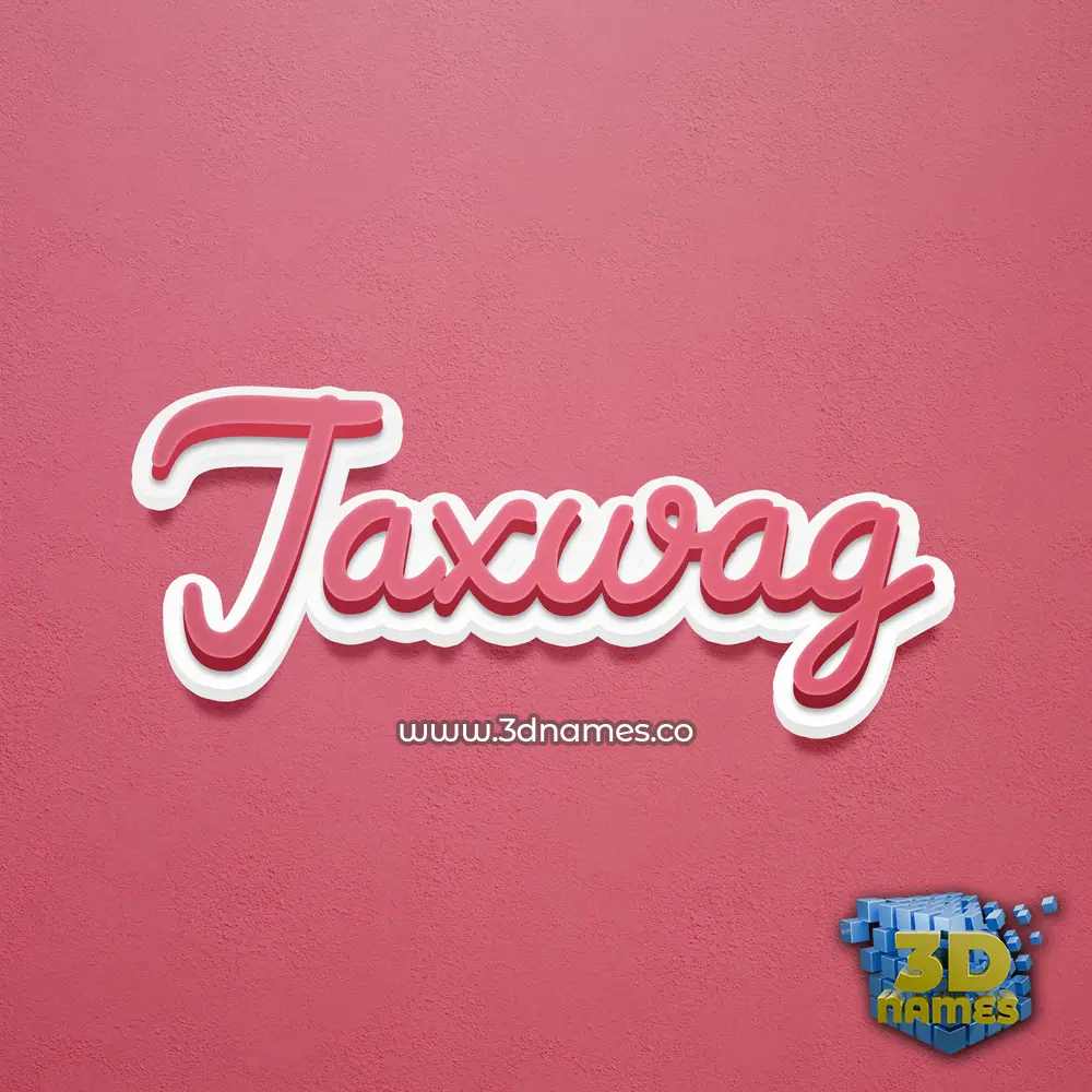 jaxwag in Red Scribble style - 3D name wallpaper