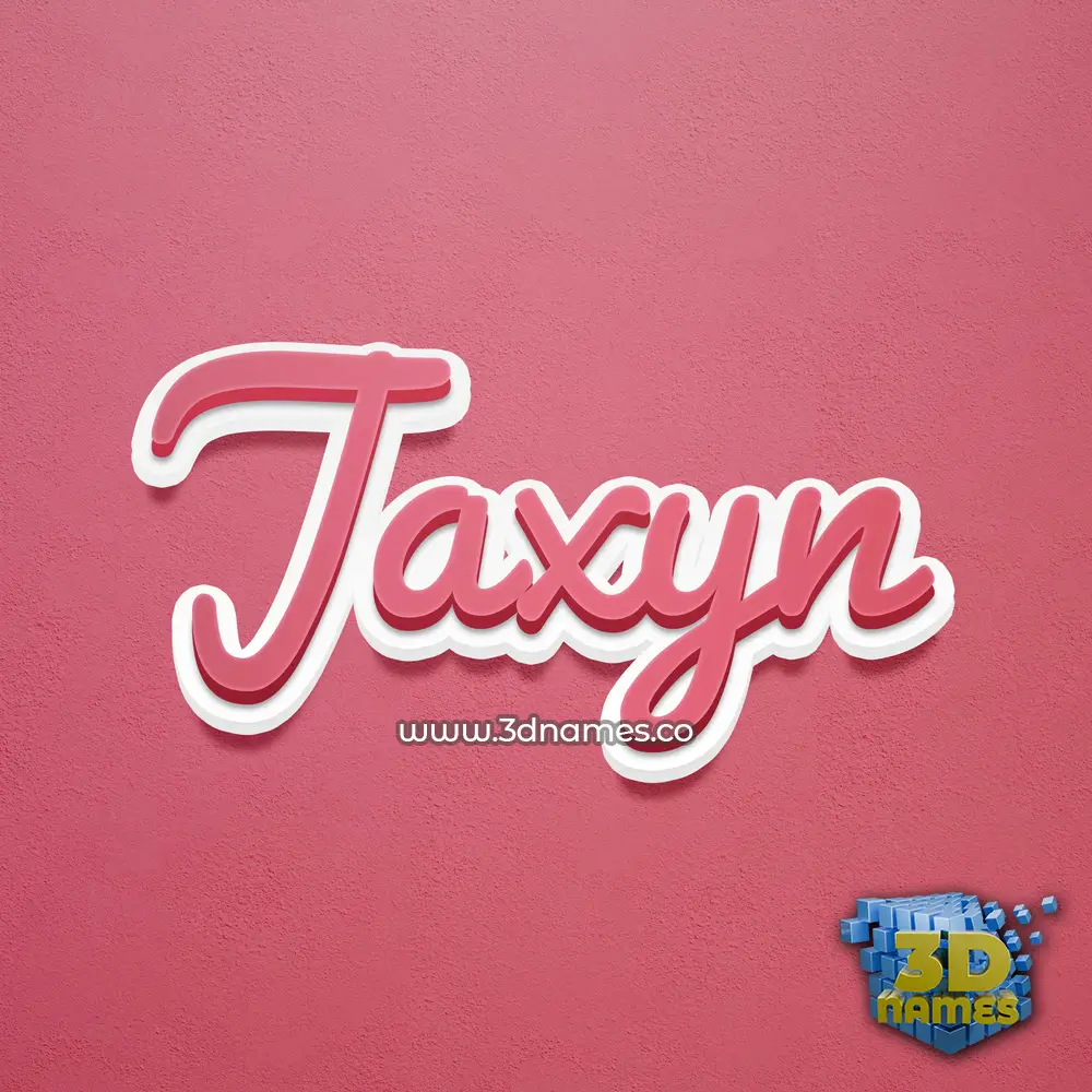 jaxyn in Red Scribble style - 3D name wallpaper