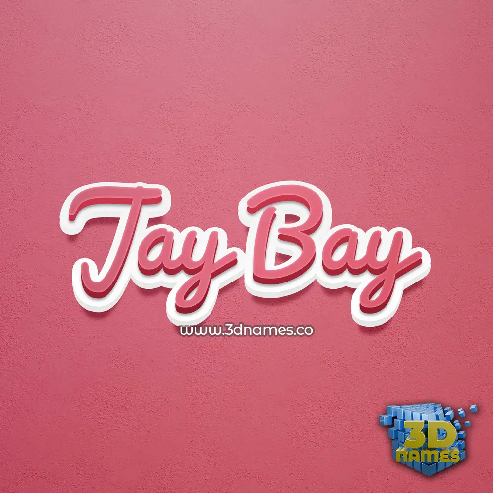 jay bay in Red Scribble style - 3D name wallpaper