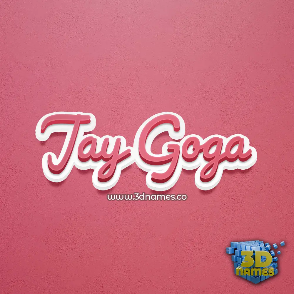 jay goga in Red Scribble style - 3D name wallpaper