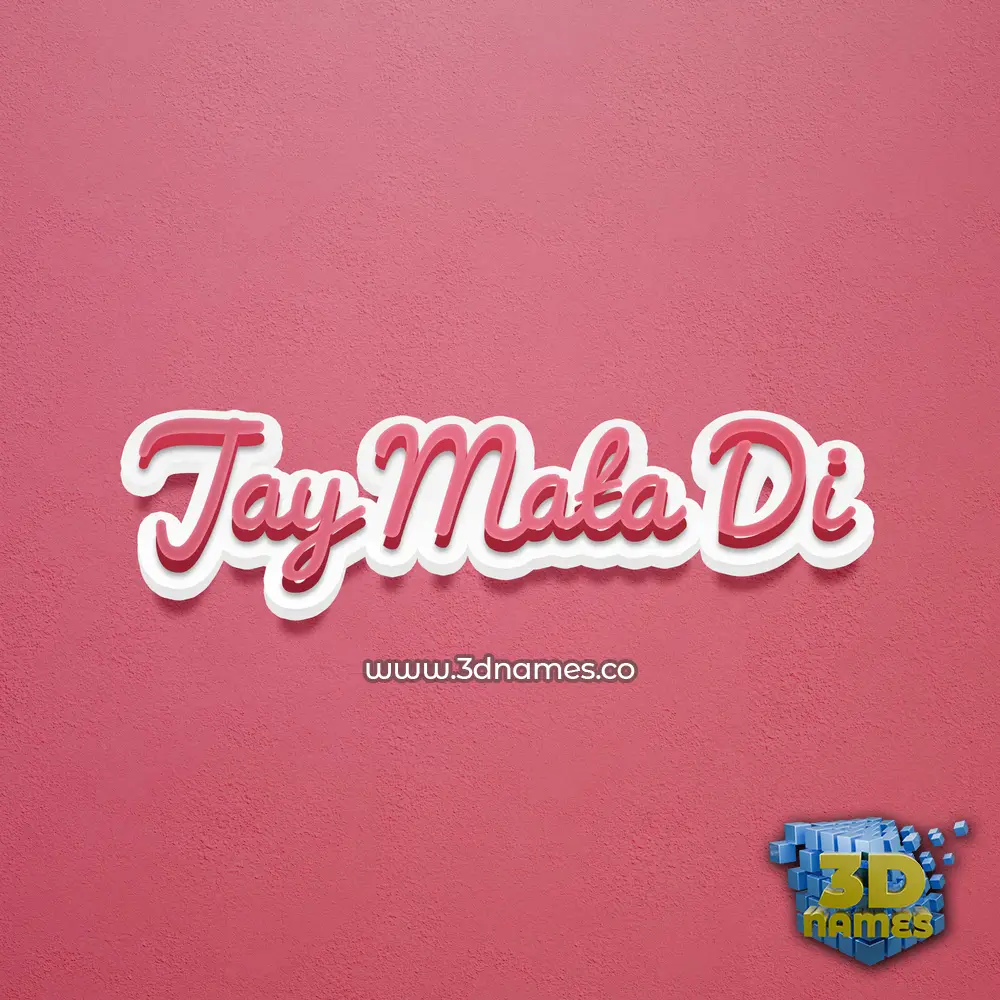 jay mata di in Red Scribble style - 3D name wallpaper